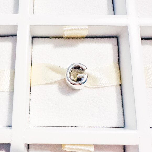 925 Sterling Silver Letter G Charm Bead Fits Pandora Charm Bracelets And Bangles - Picture 7 of 10